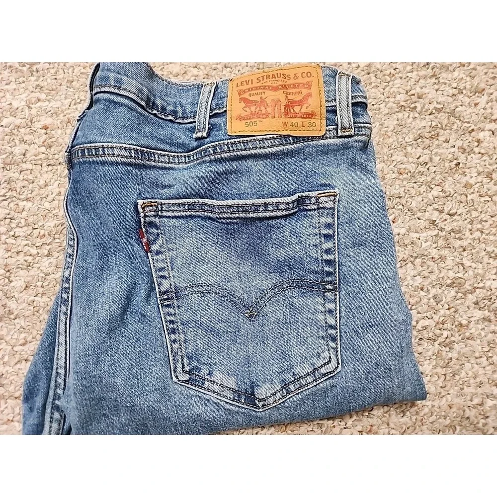 Levi's 505 Jeans 40x30 Mens‎ 38 X 30 Measured Denim Straight Cotton